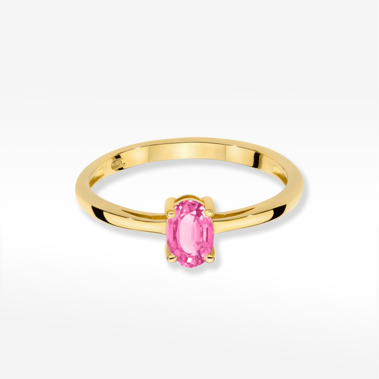 Pierścionek W0685 Topaz Różowy 0,50ct żółte złoto