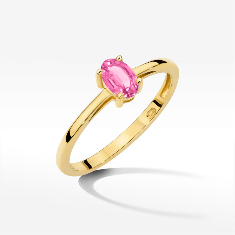 Pierścionek W0685 Topaz Różowy 0,50ct żółte złoto
