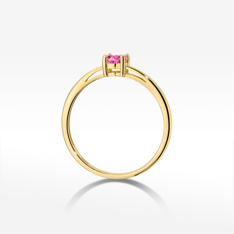 Pierścionek W0685 Topaz Różowy 0,50ct żółte złoto