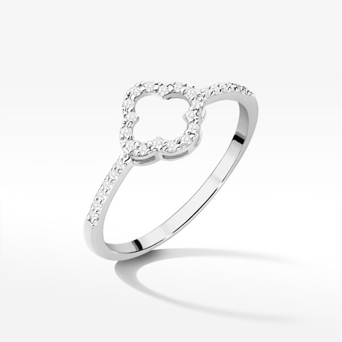 Pierścionek z diamentami 0,14ct białe złoto W0686