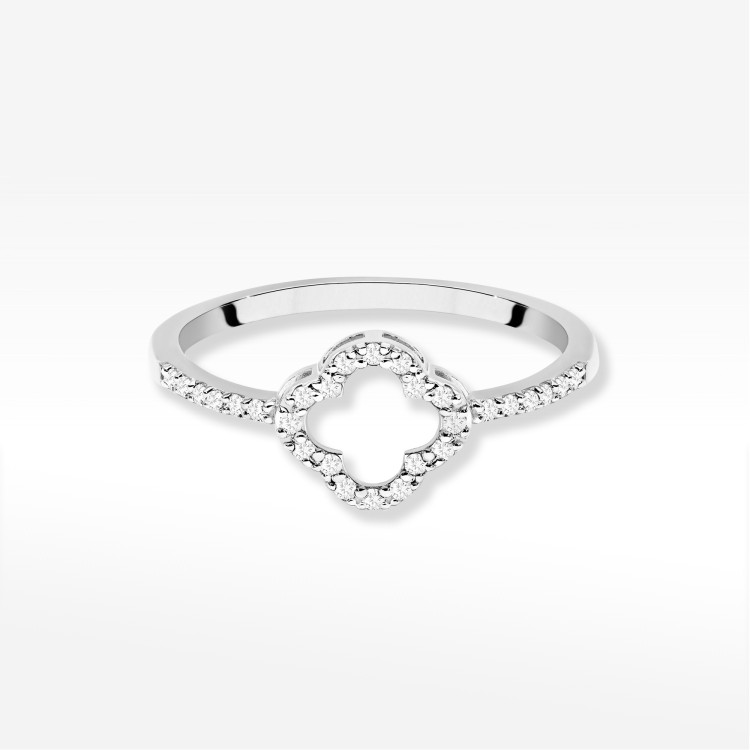 Pierścionek z diamentami 0,14ct białe złoto W0686