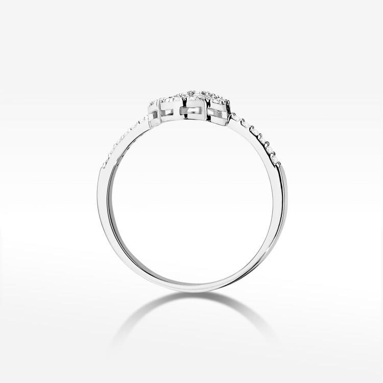 Pierścionek z diamentami 0,14ct białe złoto W0686