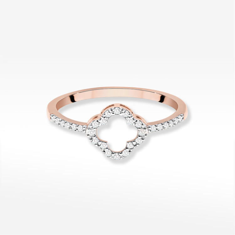 Pierścionek z diamentami 0,14ct różowe złoto W0686