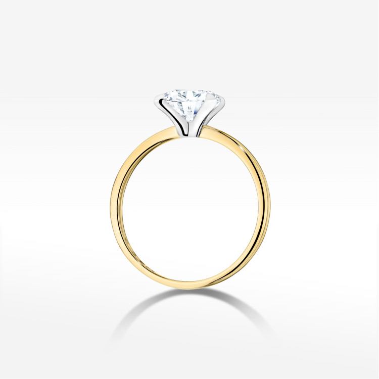Pierścionek W0688 Diament Laboratoryjny 2,00ct żółte złoto