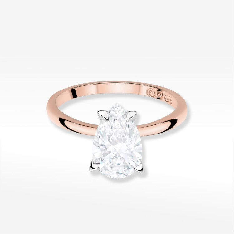Pierścionek W0689 Diament Laboratoryjny 2,00ct różowe złoto