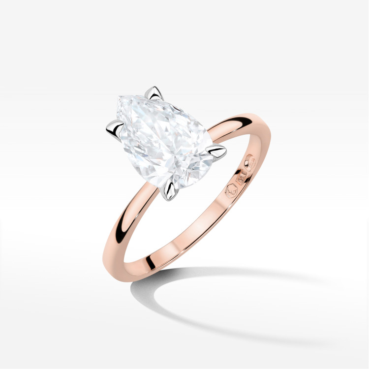 Pierścionek W0689 Diament Laboratoryjny 2,00ct różowe złoto