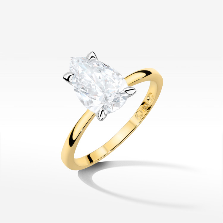 Pierścionek W0689 Diament Laboratoryjny 2,00ct żółte złoto