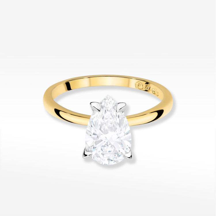 Pierścionek W0689 Diament Laboratoryjny 2,00ct żółte złoto