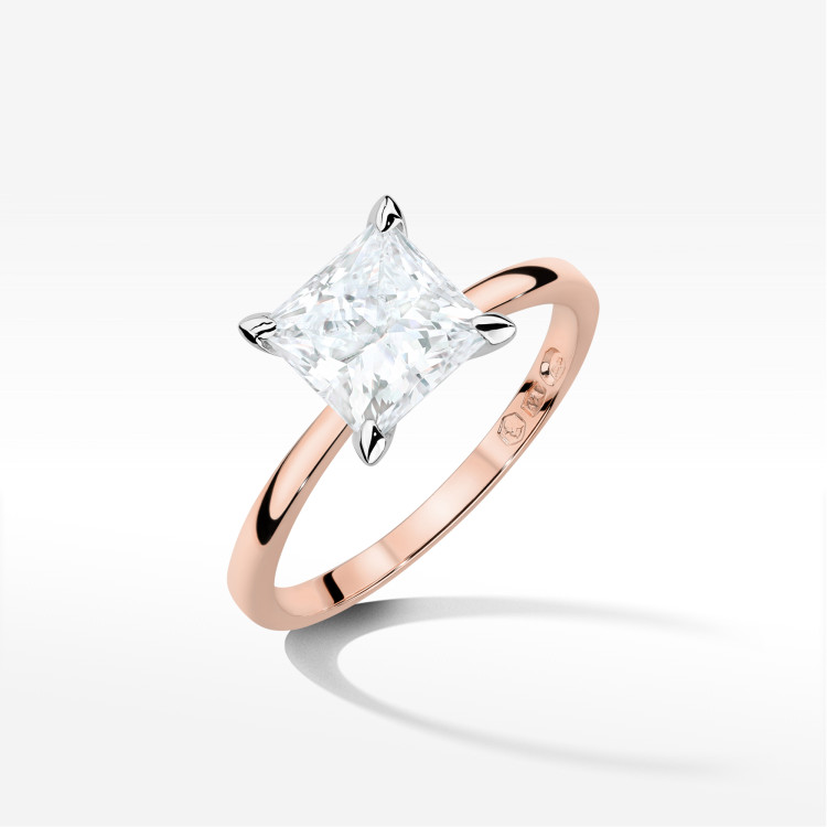 Pierścionek W0690 Diament Laboratoryjny 2,00ct różowe złoto