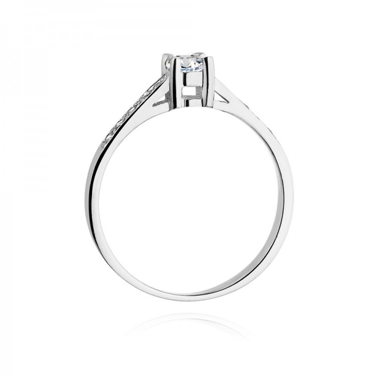 Pierścionek z białego złota z diamentami  - próba 585 0,45CT W-364B