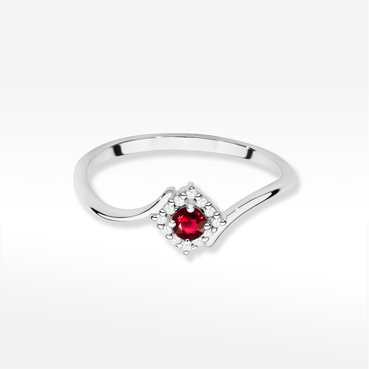 Pierścionek W0702 Rubin 0,15ct białe złoto