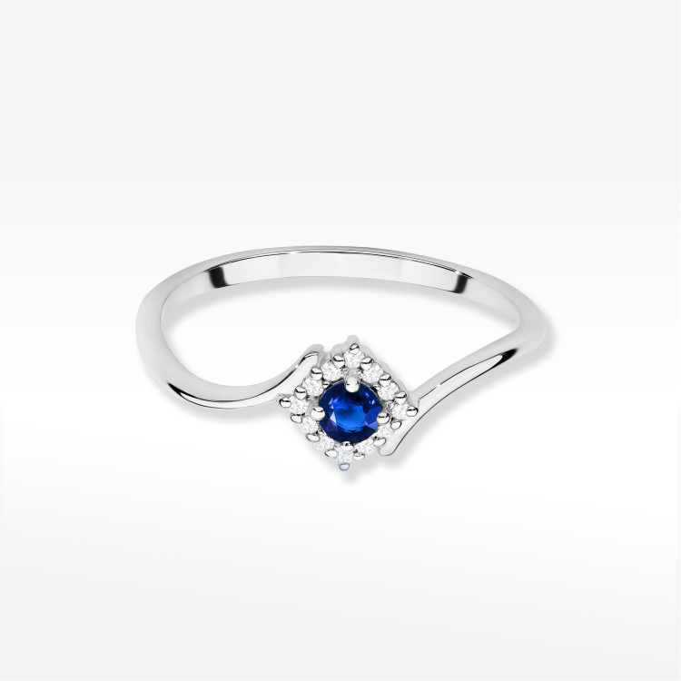 Pierścionek W0702 Szafir 0,15ct białe złoto
