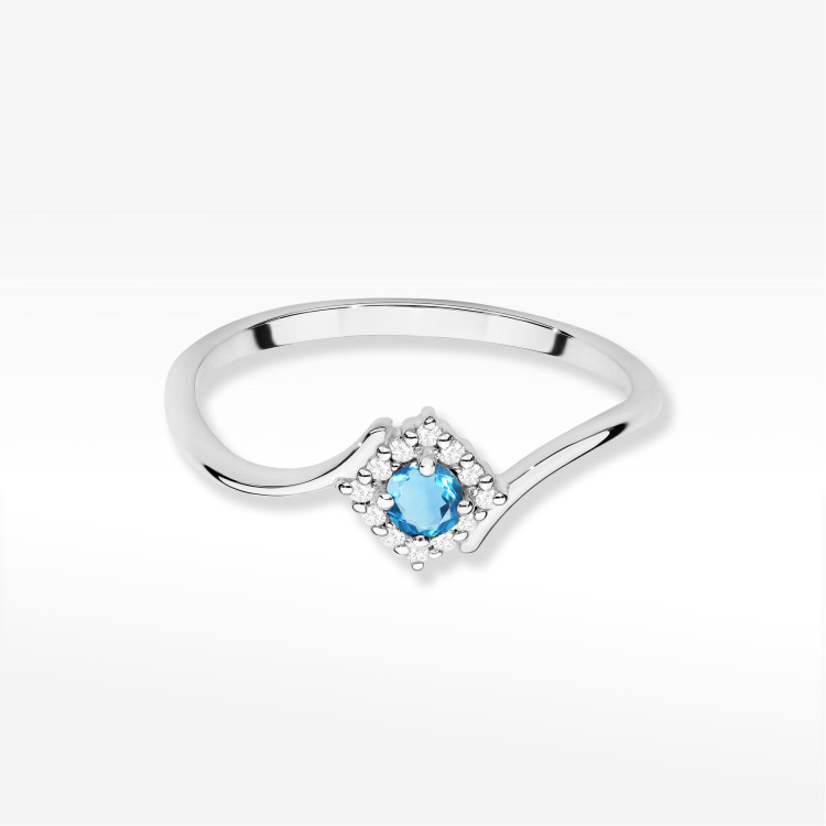 Pierścionek W0702 Topaz Swiss 0,15ct białe złoto