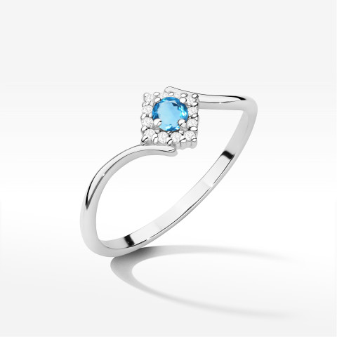 Pierścionek W0702 Topaz Swiss 0,15ct białe złoto
