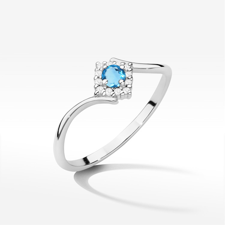 Pierścionek W0702 Topaz Swiss 0,15ct białe złoto