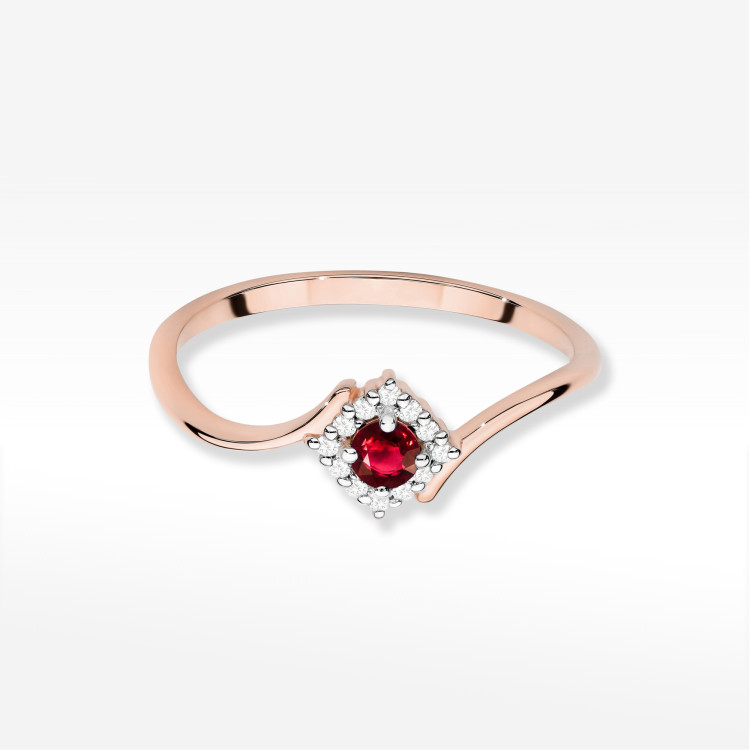 Pierścionek W0702 Rubin 0,15ct różowe złoto