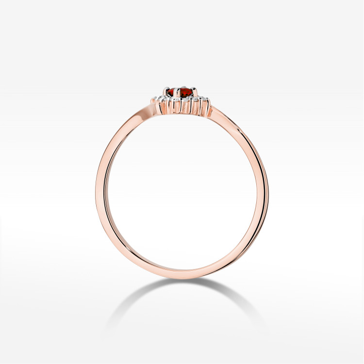 Pierścionek W0702 Rubin 0,15ct różowe złoto