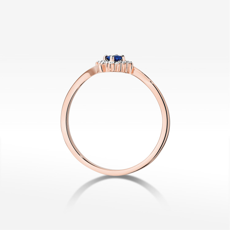 Pierścionek W0702 Szafir 0,15ct różowe złoto