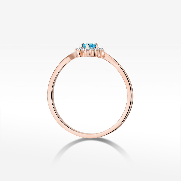 Pierścionek W0702 Topaz Swiss 0,15ct różowe złoto