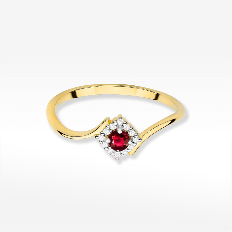 Pierścionek W0702 Rubin 0,15ct żółte złoto