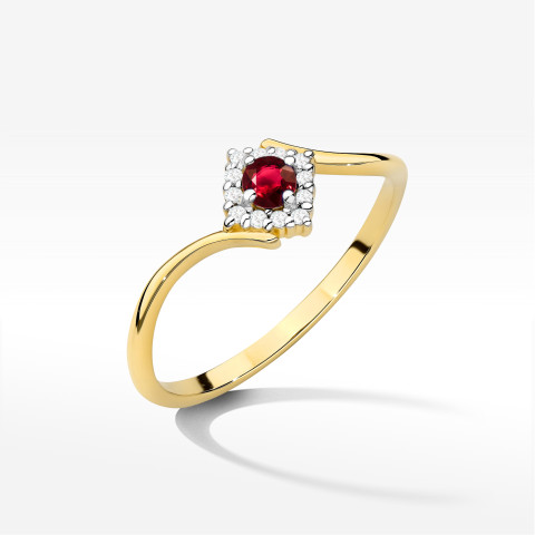 Pierścionek W0702 Rubin 0,15ct żółte złoto