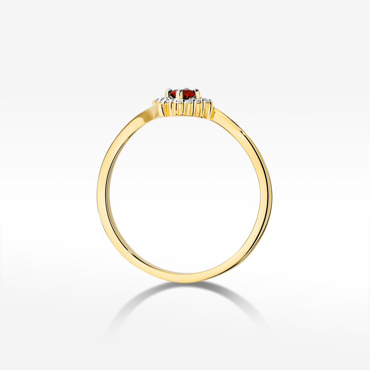 Pierścionek W0702 Rubin 0,15ct żółte złoto