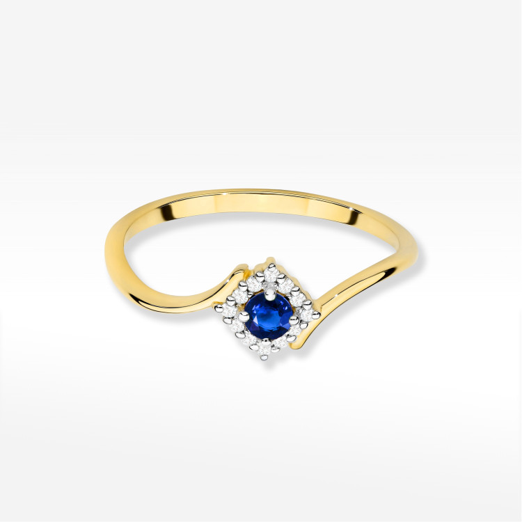 Pierścionek W0702 Szafir 0,15ct żółte złoto
