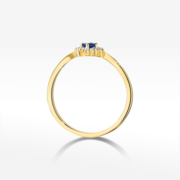 Pierścionek W0702 Szafir 0,15ct żółte złoto