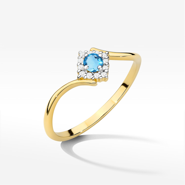 Pierścionek W0702 Topaz Swiss 0,15ct żółte złoto