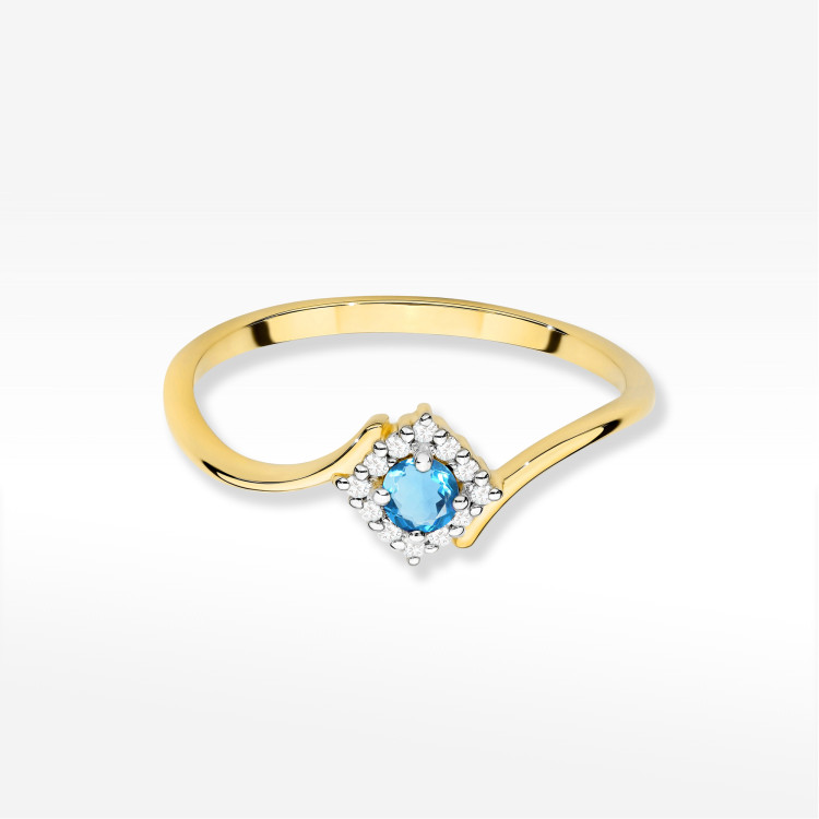 Pierścionek W0702 Topaz Swiss 0,15ct żółte złoto