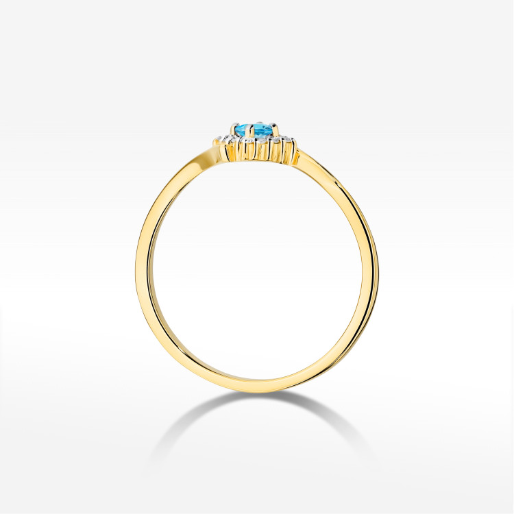 Pierścionek W0702 Topaz Swiss 0,15ct żółte złoto
