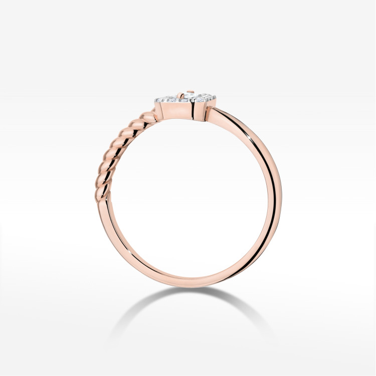 Pierścionek Diament 0,17ct różowe złoto W0707