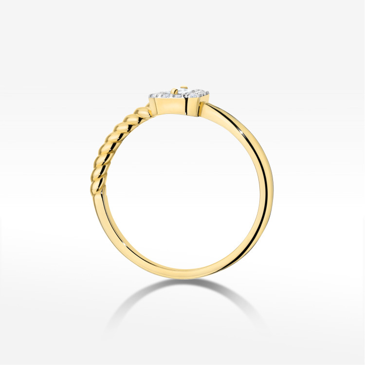 Pierścionek Diament 0,17ct żółte złoto W0707