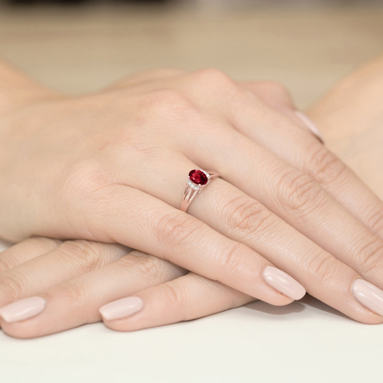 Pierścionek PV-071 Granat 0,50ct różowe złoto