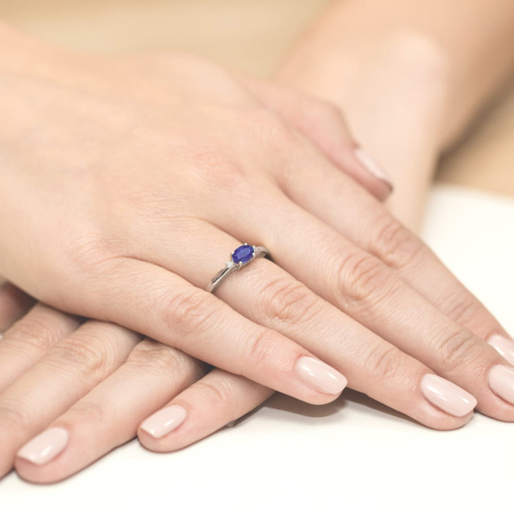 Pierścionek W0006 Tanzanit 0,40ct białe złoto