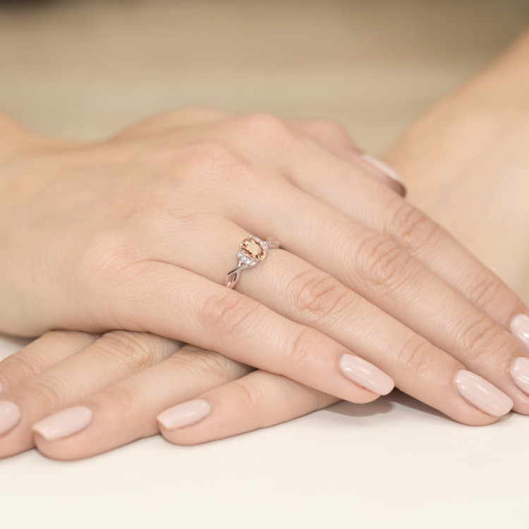 Pierścionek PV-073 Morganit 0,40ct różowe złoto