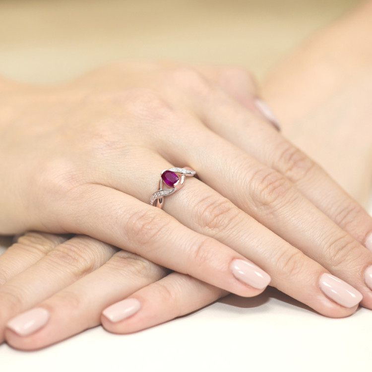 Pierścionek PV-079 Rodolit 0,50ct różowe złoto