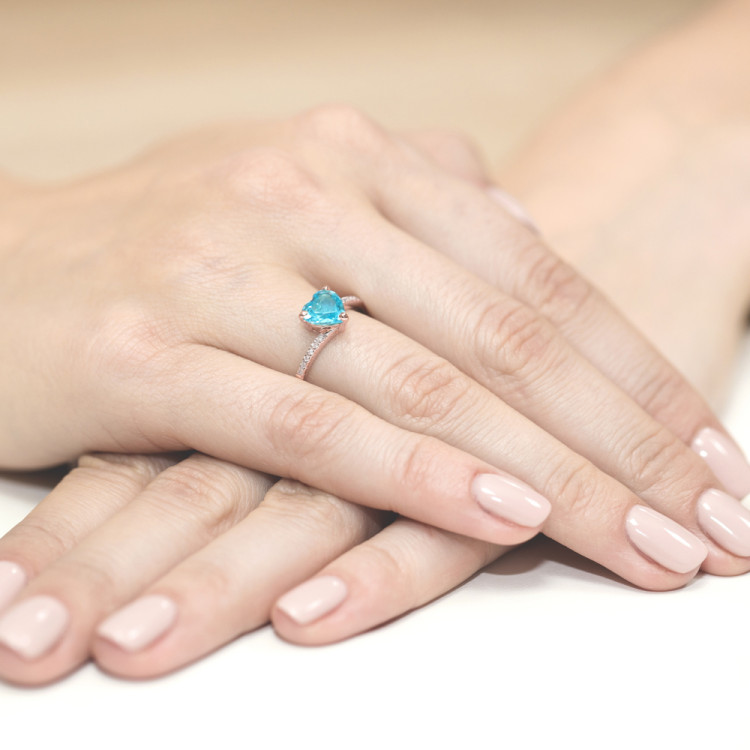 Pierścionek W0050 Topaz Swiss 1,20ct różowe złoto