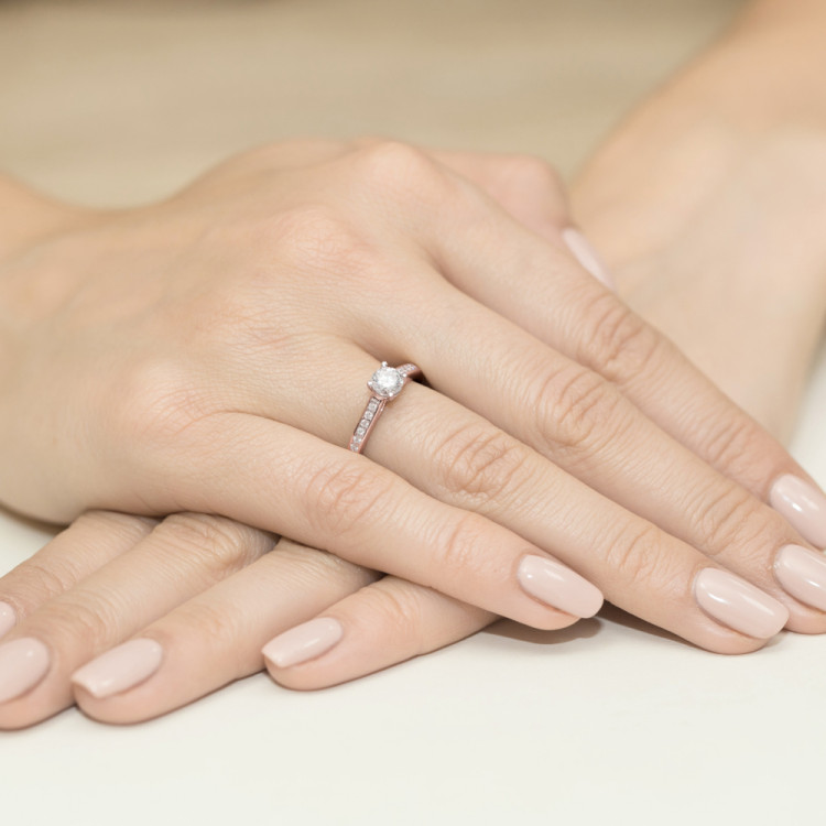 Pierścionek W0052 Diament 0,30ct różowe złoto