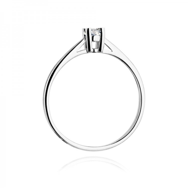 Pierścionek z białego złota z diamentem - próba 585 0,15CT W-367B