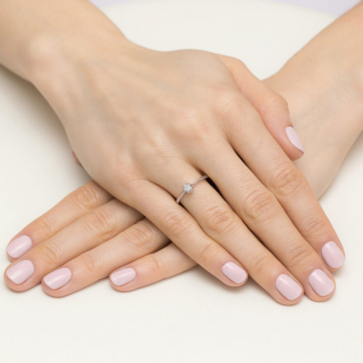 Pierścionek W0111T Diament 0,03ct różowe złoto