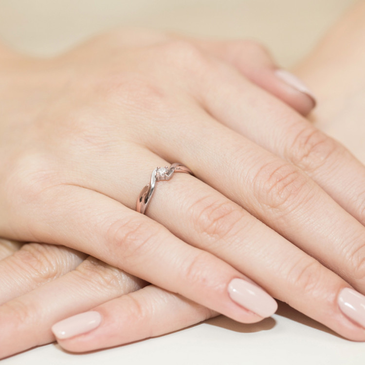 Pierścionek W0208 Diament 0,08ct różowe złoto