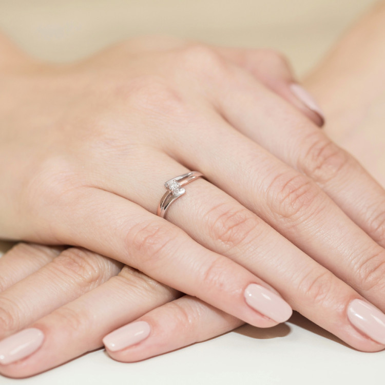 Pierścionek W0210 Diament 0,10ct różowe złoto