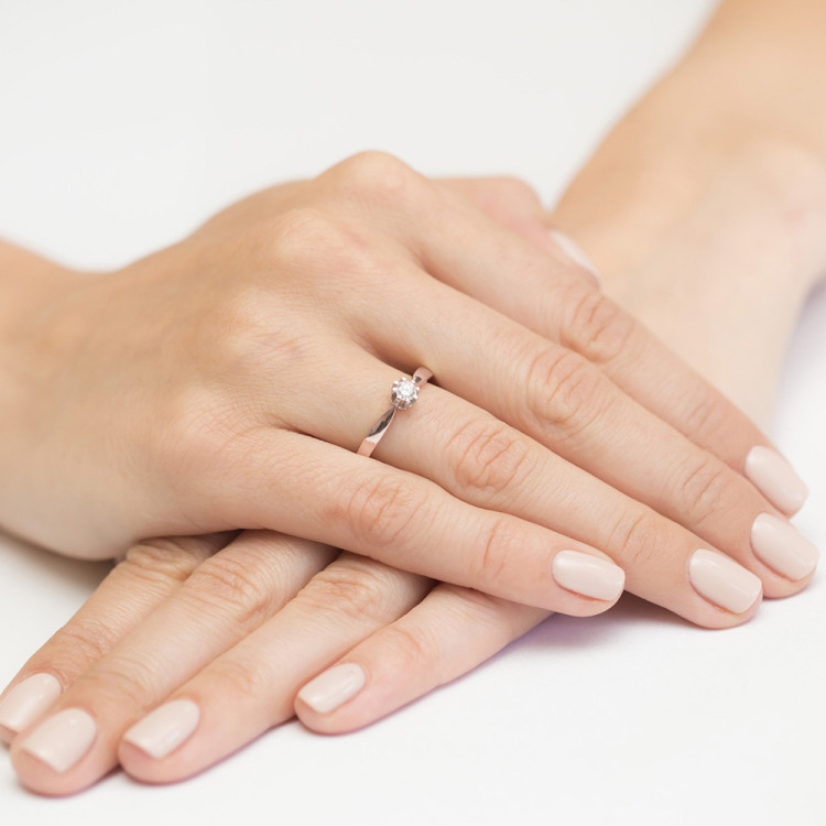 Pierścionek W0228 Diament 0,20ct różowe złoto