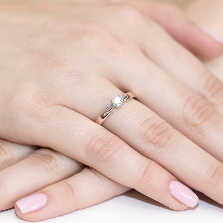 Pierścionek W0241 Diament 0,20ct różowe złoto