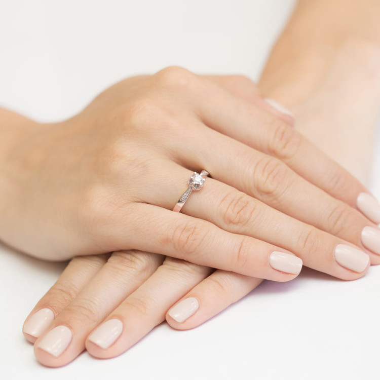 Pierścionek W0291 Diament 0,20ct różowe złoto