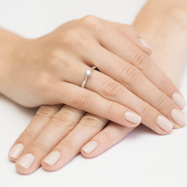 Pierścionek W0295 Diament 0,15ct białe złoto