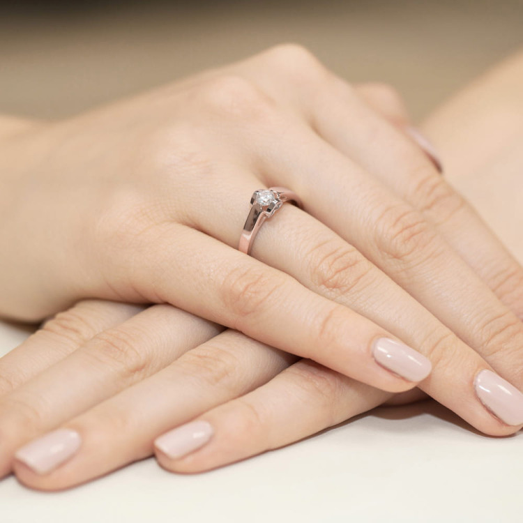 Pierścionek W0320 Diament 0,30ct różowe złoto