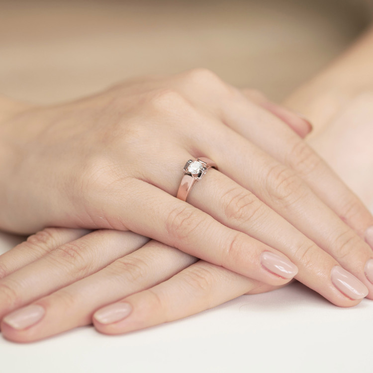 Pierścionek W0320 Diament 0,50ct różowe złoto