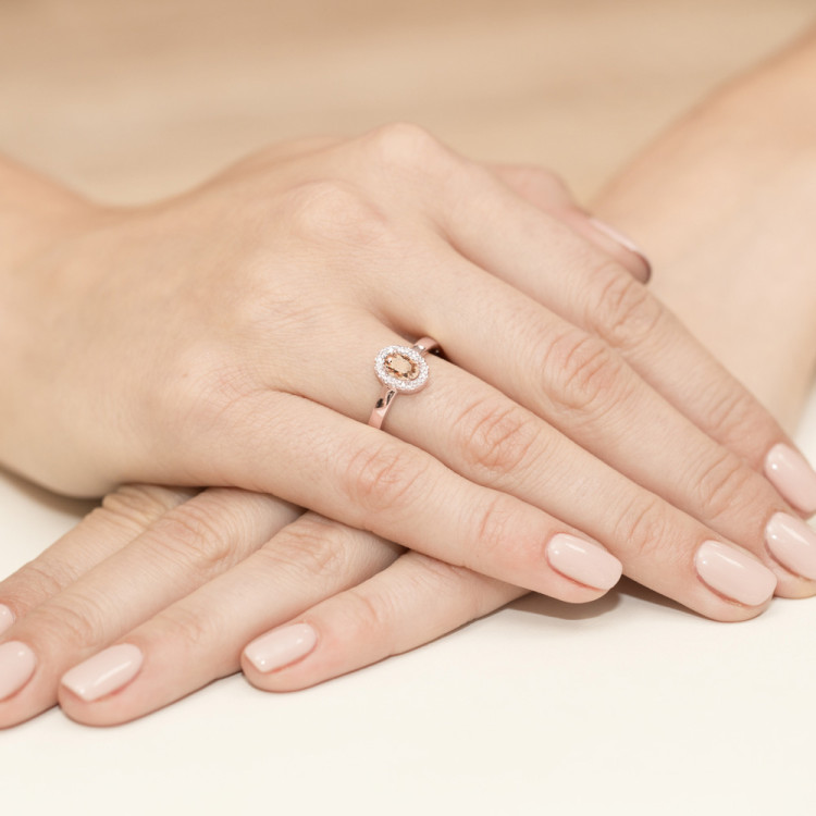 Pierścionek PV-109 Morganit 0,40ct różowe złoto